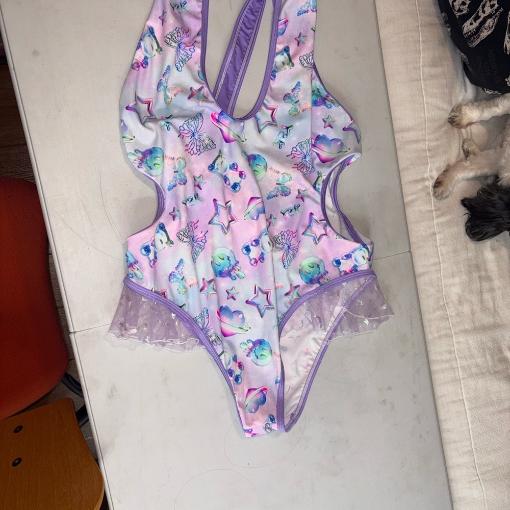 # Purple Mermaid Print Swimsuit/bodysuit - Picture 5 of 5